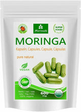 Carica l'immagine nel visualizzatore di Gallery, 120 x Capsule di Moringa da 600 mg, 100% Naturale, Vegana, Prodotto di qualità