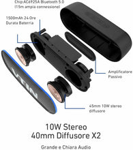 Carica l'immagine nel visualizzatore di Gallery, Cassa Bluetooth 5.0 portatile da 10 W, Batteria ricaricabile, Impermeabile IPX5