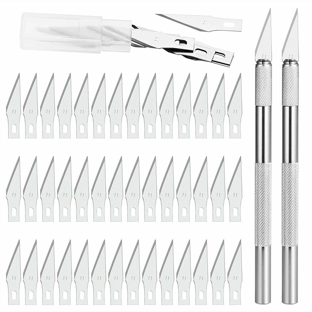 Set 3 Utensili Per Intaglio Fai Da Te Con 10 Lame Di Ricambio – Manici Ergonomici In Alluminio, Antiscivolo, Per Modellismo, Carta, Legno E Pelle