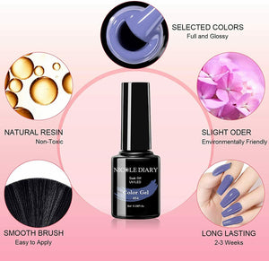 NICOLE DIARY 12PCS 8ml Smalto Semipermanente Kit 10 Colori per Unghie...