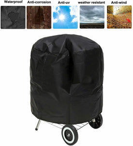 Copertura impermeabile per barbecue rotondo 70x75 cm, Protezione a campana nero