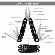 Carica l'immagine nel visualizzatore di Gallery, Pinza Multiuso 14 in 1 Morpilot Multitool in Acciaio Inox Coltellino Svizzero