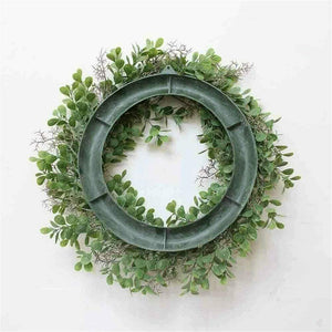 Miaouyo, ghirlanda di fiori artificiali per porta casa, 40 cm, Verde