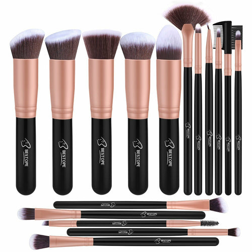 Kit da 16 Pennelli per il Trucco Professionali, Eyeliner, Ombretto, ecc