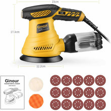 Carica l'immagine nel visualizzatore di Gallery, Levigatrice Elettrica Orbitale a 6 velocità per dischi da 125 mm, 13000 RPM 300W