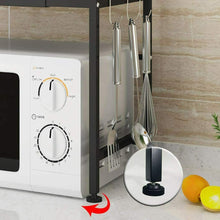Carica l&#39;immagine nel visualizzatore di Gallery, Scaffale per forno a microonde in acciaio al carbonio, mensola H Type, Nero