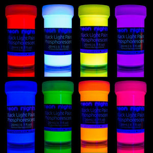 neon nights 8 x Vernice Fosforescente Si Illumina Al Buio Neon Colorata...