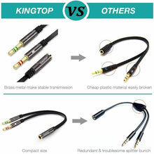 Carica l&#39;immagine nel visualizzatore di Gallery, Sdoppiatore per cuffie e microfono, Adattatore splitter attacco jack 3.5 mm 3pin