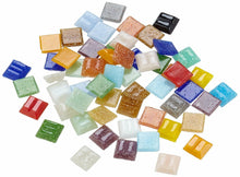 Carica l&#39;immagine nel visualizzatore di Gallery, Set tessere per mosaico, tasselli in vetro 1x1 cm, 1300 pz., colori assortiti