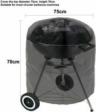 Carica l&#39;immagine nel visualizzatore di Gallery, Copertura impermeabile per barbecue rotondo 70x75 cm, Protezione a campana nero