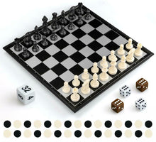 Carica l'immagine nel visualizzatore di Gallery, Gibot 3 in 1 Set di Scacchiera, 32CM x Scacchiera Magnetica con nero