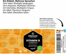 Carica l'immagine nel visualizzatore di Gallery, VITAMINA B COMPLEX VEGAN B1, B2, B3,B5, B6,B7,B9,B12 SCORTA 6 MESI 180 COMPRESSE