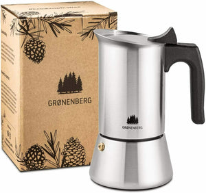 Groenenberg Moka 2 Tazze (100 ml) | Caffettiera Espresso Maker (Acciaio...