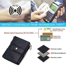 Carica l'immagine nel visualizzatore di Gallery, TEUEN Portafoglio Uomo con Catena RFID Portafogli Vera Piccolo, Nero