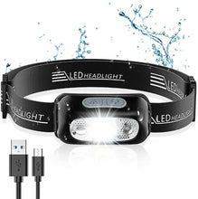 Carica l'immagine nel visualizzatore di Gallery, Lampada frontale con luce LED, Batteria integrata ricaricabile USB da 1000 mAh