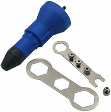 Carica l&#39;immagine nel visualizzatore di Gallery, Kit adattatore rivetto per trapano elettrico, con dado, Blu