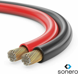 Bobina di cavo audio da 10 m per altoparlanti, Colore rosso nero, 2 x 2.5 mm²