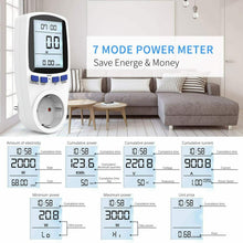 Carica l'immagine nel visualizzatore di Gallery, Presa schuko con misurazione costi di energia, Display LCD regolabile, 3680 W