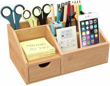 Carica l'immagine nel visualizzatore di Gallery, HOMFA Organizzatore da Scrivania Porta Oggetti Organizer Tavolo in Legno...