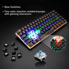 Carica l'immagine nel visualizzatore di Gallery, AK33 Tastiera meccanica Bluetooth Gaming Wireless interruttore blu, Nero, RGB