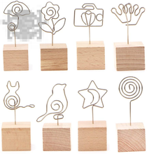 Carica l'immagine nel visualizzatore di Gallery, TOYMYTOY Segnaposto Legno Porta Foto da Tavolo in Base forma Tronco Supporto...