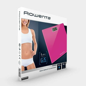 Bilancia Pesapersone Digitale Rowenta BS1063 Premiss con Piatto in Vetro, Rosa