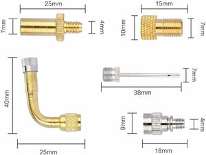 Kit di adattatori per valvola di gonfiaggio per bicicletta Flessibile e angolare