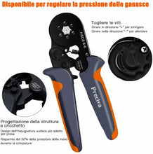 Carica l'immagine nel visualizzatore di Gallery, Pinza crimpatrice autoregolante con cricchetto con 1900 connettori varie misure