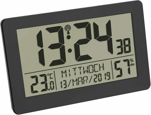 Orologio Radio da Parete Digitale con Indicatore di Temperatura Sveglia, Nero