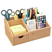 Carica l'immagine nel visualizzatore di Gallery, HOMFA Organizzatore da Scrivania Porta Oggetti Organizer in Bambù Porta...