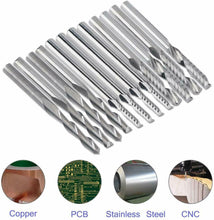 Carica l'immagine nel visualizzatore di Gallery, Afunta, set di 12 frese in carburo, 4 punte per fresa CNC da 1/8", 8 frese