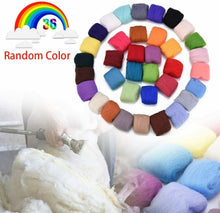 Carica l'immagine nel visualizzatore di Gallery, 36 x Lana cardata colorata per attività decorative, 10 Aghi per ricamo, Punta