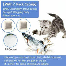 Carica l'immagine nel visualizzatore di Gallery, Flysee Catnip Giocattoli per Gatti, Elettrici Pesci, Nero