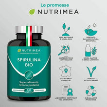 Carica l&#39;immagine nel visualizzatore di Gallery, Nutrimea Spirulina BIO | 540 Compresse Con Proteine Vegetali | Alga It