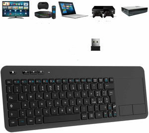 Tastiera wireless per Smart TV con pad di controllo, Ricevitore USB, Portata 8 m