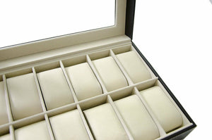 Scatola Porta Orologi con 12 scompartimenti per 12 Orologi, 30 x 20 x 8 cm