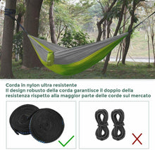 Carica l'immagine nel visualizzatore di Gallery, Amaca da viaggio per escursione giardino in tessuto 210T, Fino a 300 kg + borsa
