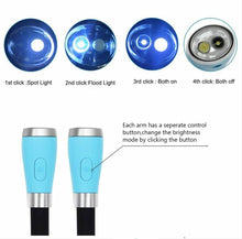 Carica l'immagine nel visualizzatore di Gallery, Lampada da lettura a LED a libro con luce USB ricaricabile, vivavoce, 4 Blue