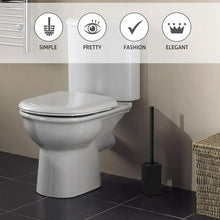 Carica l'immagine nel visualizzatore di Gallery, bgl 304 - Porta scopino per WC in acciaio inox quadrato (nero) Nero
