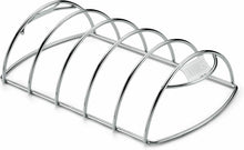 Carica l'immagine nel visualizzatore di Gallery, Supporto per Cottura verticale in acciaio inox per Costine, 5 spazi Weber 6605