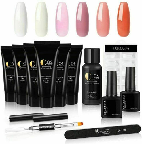 Saint-Acior Kit Poly nail Gel 6pz Acrilico Unghie gel per Rapida...