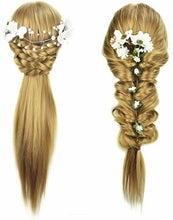 Carica l&#39;immagine nel visualizzatore di Gallery, Testa di manichino per parrucchiere, con capelli in fibra sintetica lunghi...