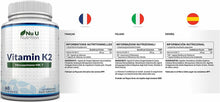 Carica l&#39;immagine nel visualizzatore di Gallery, Vitamina K2 MK-7 200 mcg | 365 Compresse | Scorta Per 1 Anno | Vegan | NO OGM