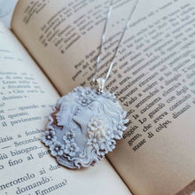 Carica l&#39;immagine nel visualizzatore di Gallery, GUSCIO ITALIANO ORIGINALE Cameo Collana, fatti a mano in Italia, argento sterling 925- mostra il titolo originale