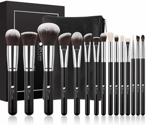 DUcare Pennelli Make Up Set 15Pcs Trucco Professionali 15pcs nero