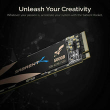 Carica l'immagine nel visualizzatore di Gallery, Sabrent SSD Interno 500GB Rocket Nvme PCIe 4.0 M.2 2280 Unità 500GB,