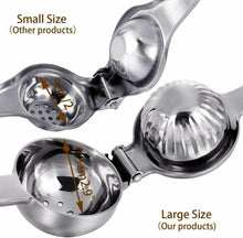 Carica l'immagine nel visualizzatore di Gallery, Spremi limone a pressione manuale in acciaio INOX, Filtro per semi a fori larghi