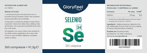 GloryFeel Integratore alimentare Selenio 220µg, 365 compresse vegane