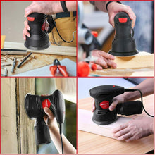 Carica l&#39;immagine nel visualizzatore di Gallery, Levigatrice elettrica Orbitale 300W 12000 RPM, Scatola per polvere, 6 velocità
