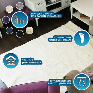 tappeto peloso soggiorno - grandi dimensioni salotto 100 x 160 cm, Beige